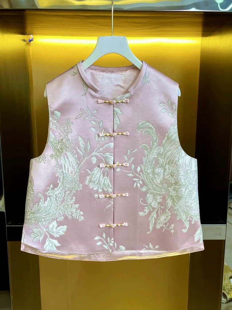 深圳南油乐总-2515款-早春新款新中式国风刺绣提花马甲