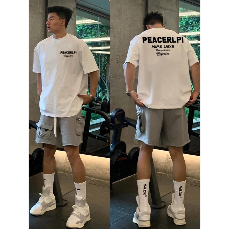 【重磅纯棉】夏季美式运动休闲宽松潮流韩版半袖时尚街头男短袖T恤