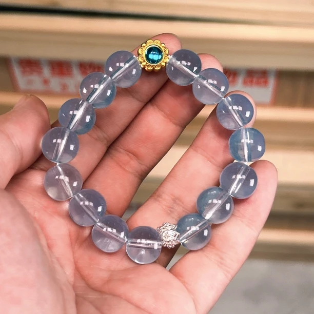 G012-4蓝色琉璃单圈-规格12mm（无礼盒）