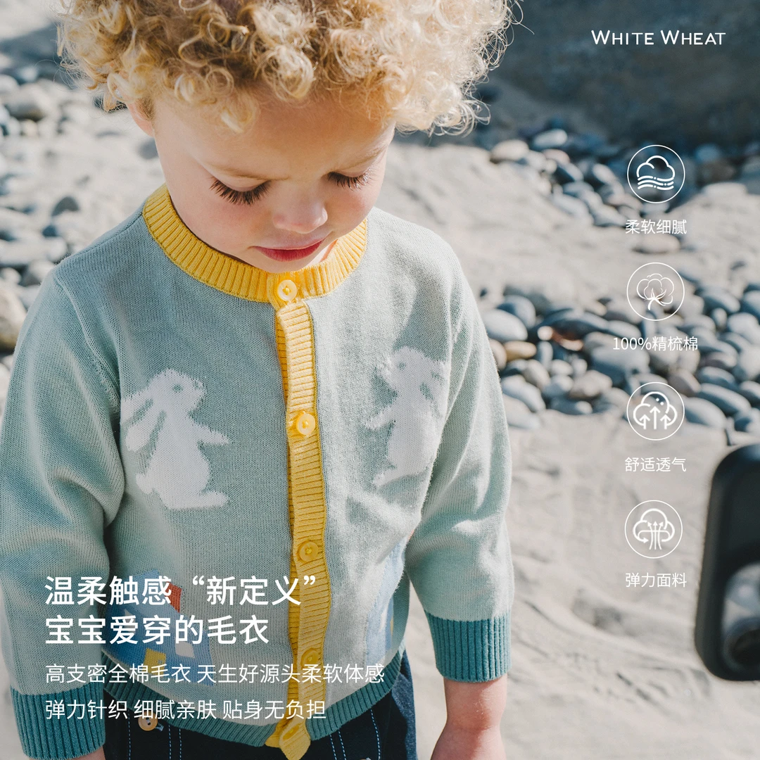 whitewheat男童2025春季新款针织衫宝宝毛衣WWBCM015