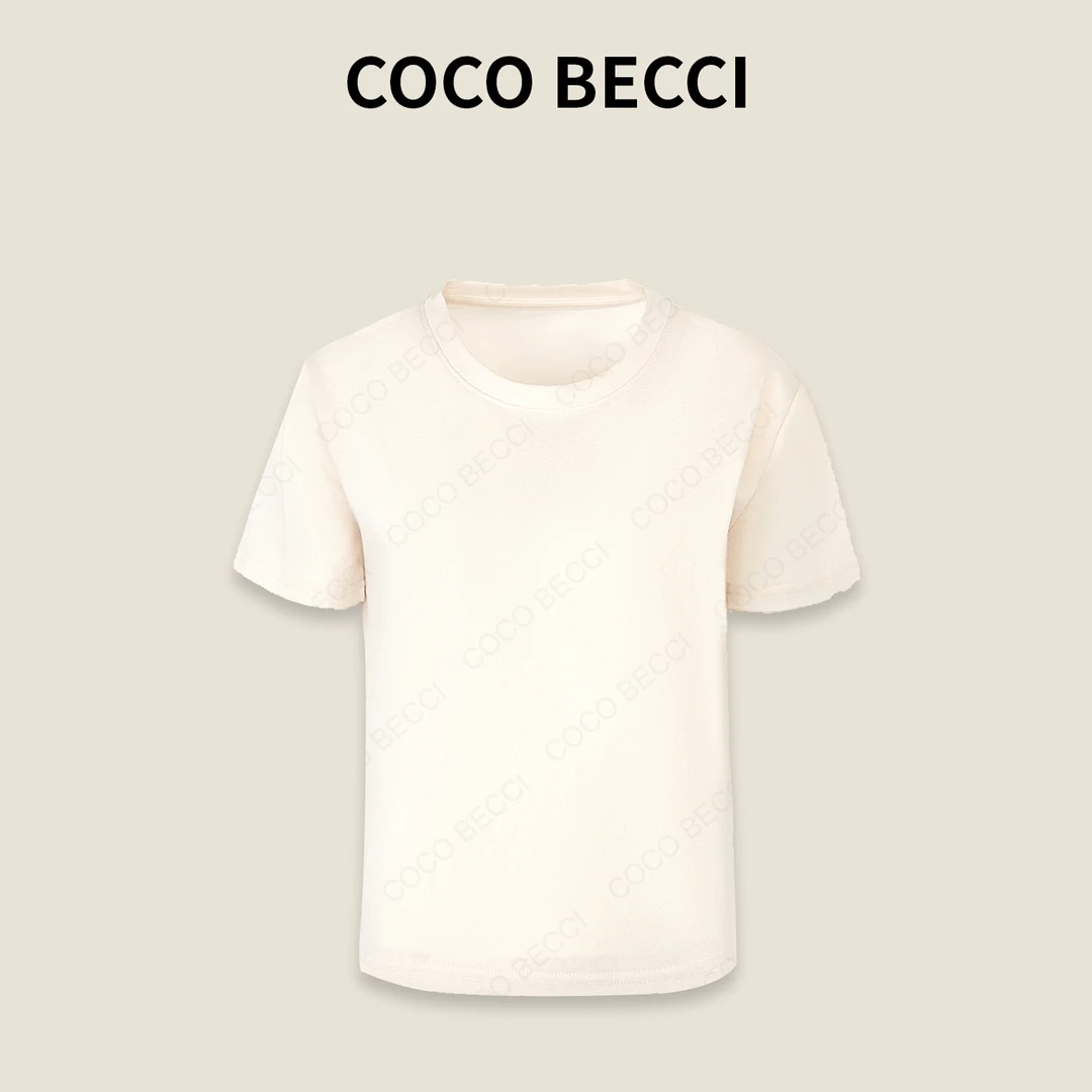 COCO BECCI 【奶油杏T】春夏舒适显瘦百搭上衣经典T恤CFXYWB454010B
