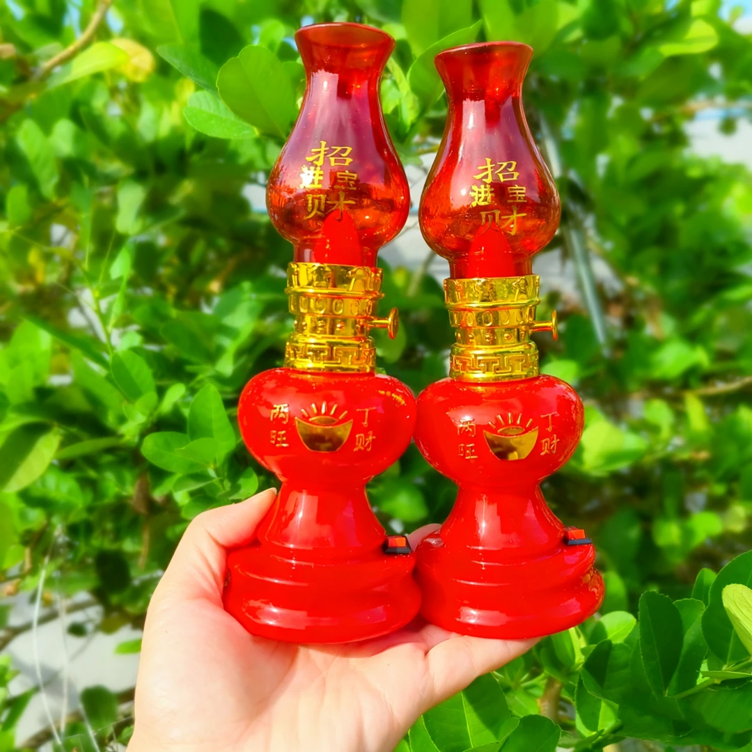 LED乔迁家用招财结婚长明灯节能电子蜡烛灯新居入伙装饰烛台摆件