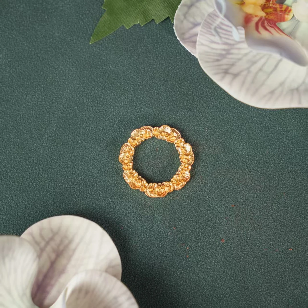 汕溏珠宝足金【花环】祥云小圆满素金黄金