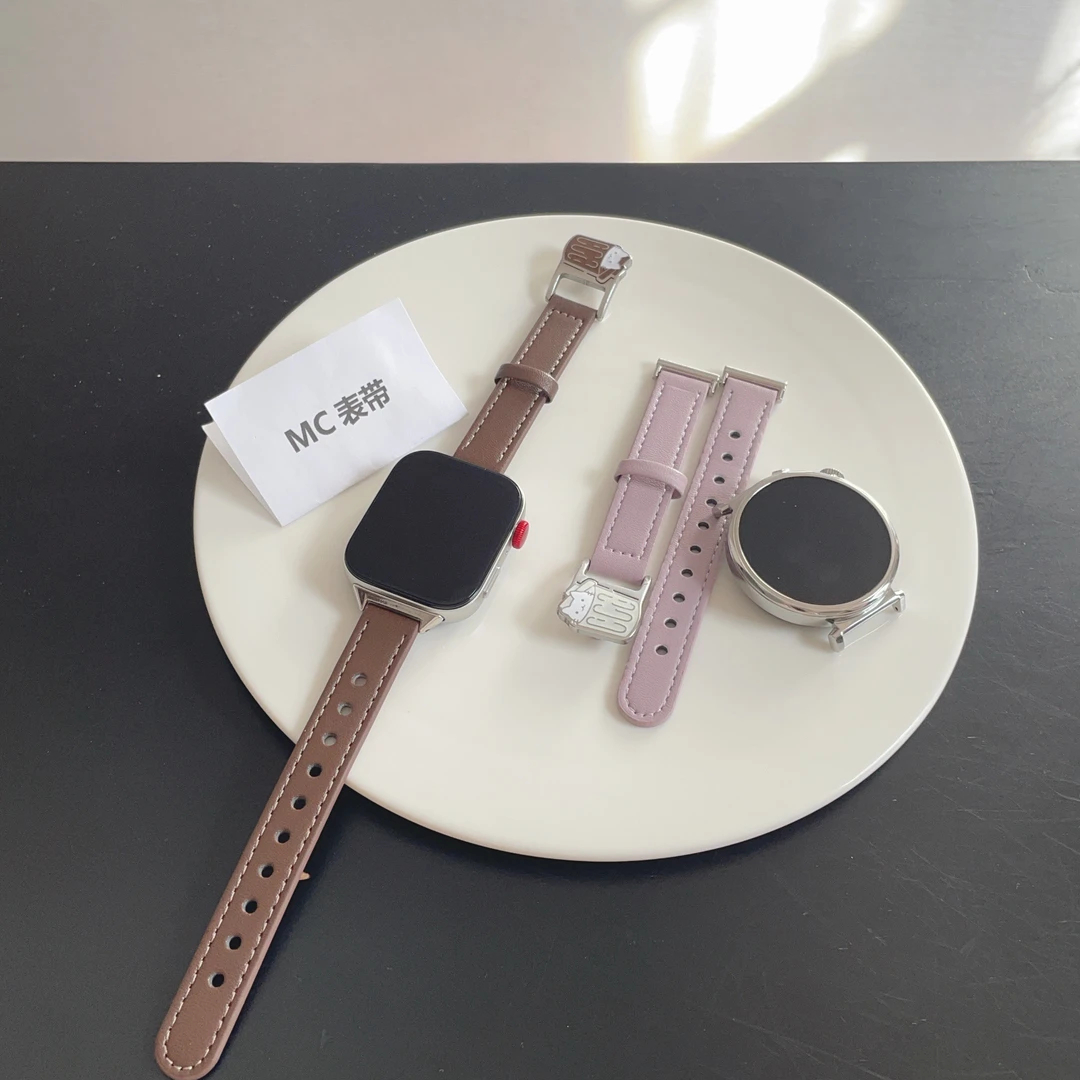 可爱小猫适用华为gt6gt5gt4手表华为fit4皮质腕带华为手环1098代