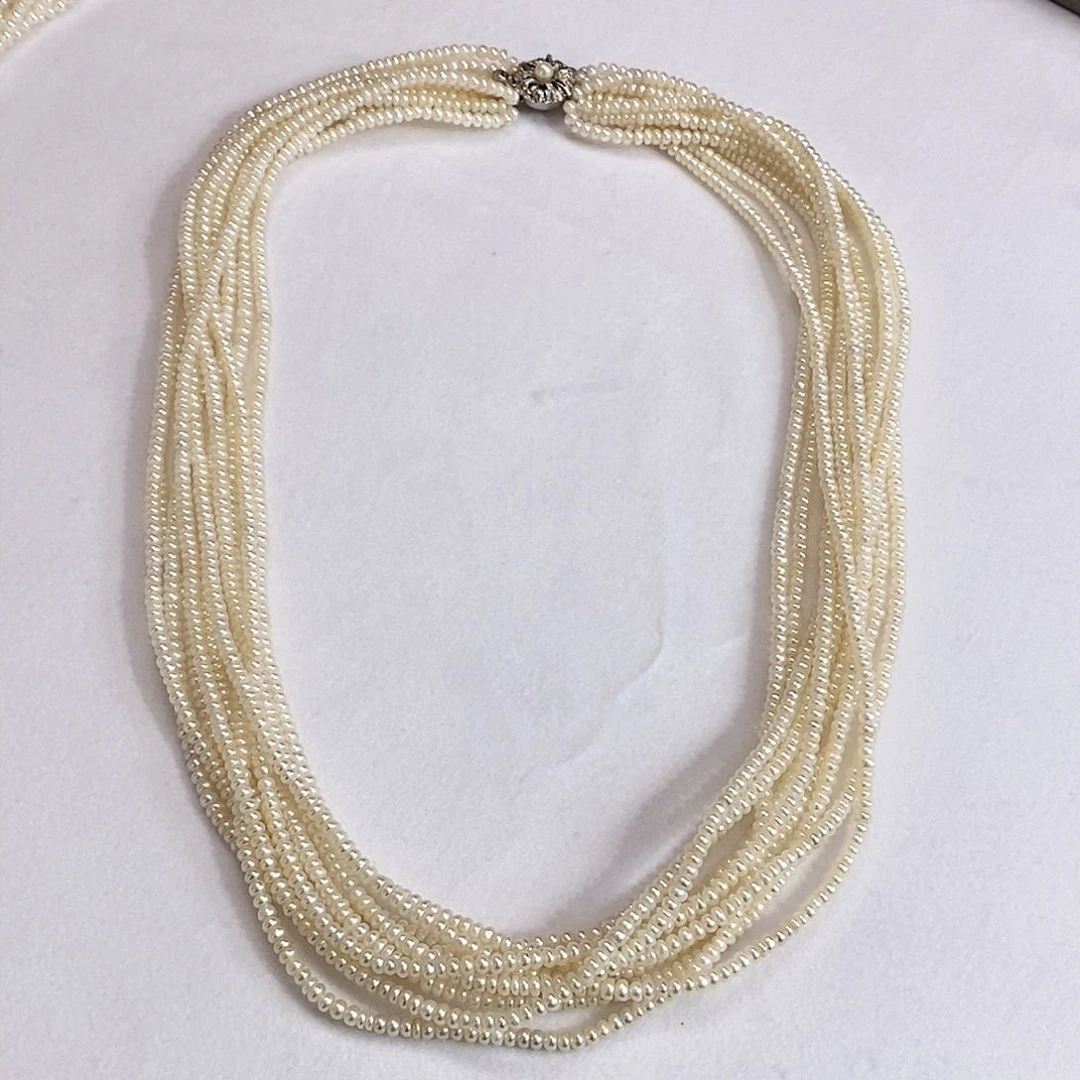 未镶嵌日本原装成品琵琶湖10层55cm淡水珍珠