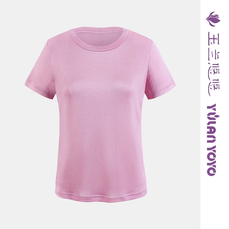 2025新款夏"沁爽冰肌"醋酸亮丝T恤女款夏季休闲圆领清凉短袖女