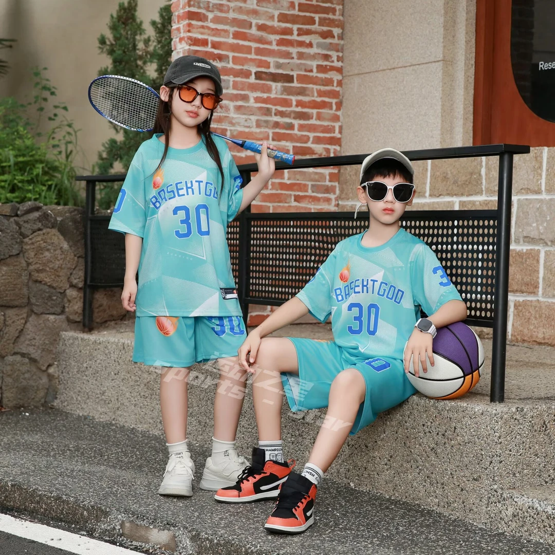 2025男女童夏季新款速干篮球服套装30号