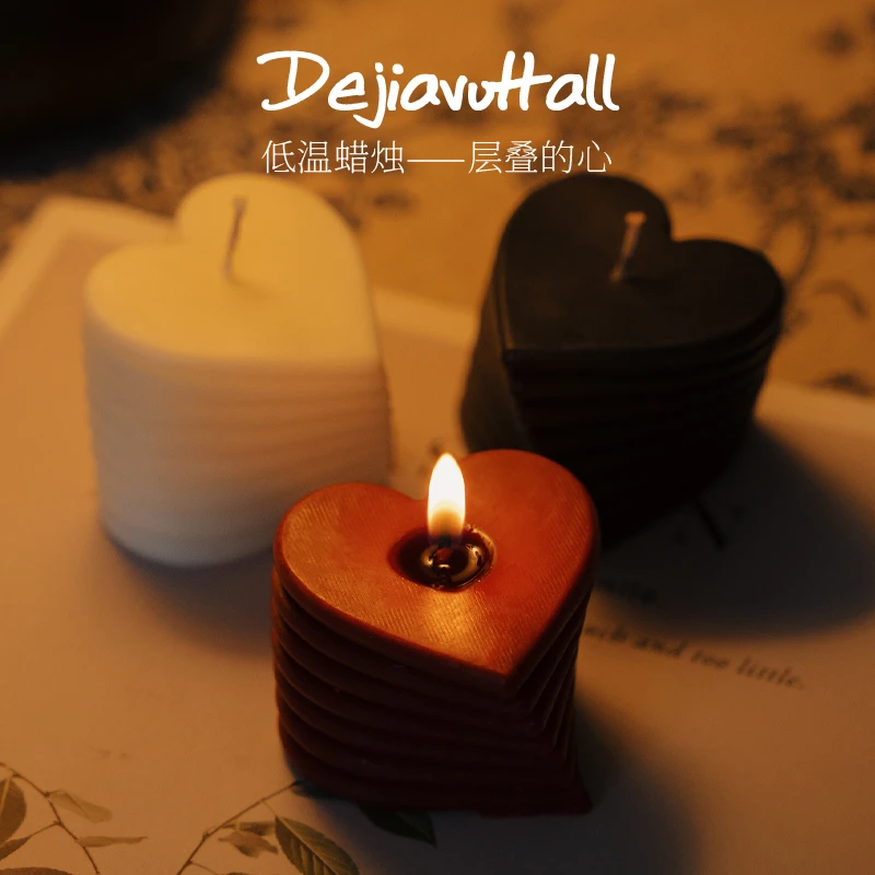 【层叠爱心】42度低温蜡烛爱心堆叠求婚节日香薰蜡烛礼物摆件