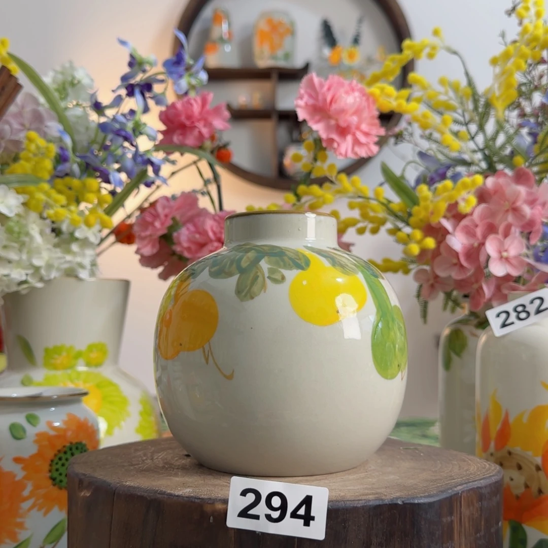 摆件景德镇陶瓷手绘小花瓶摆件无孔