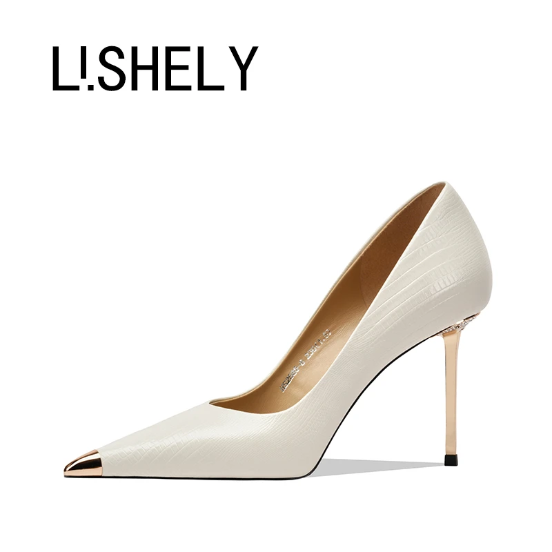 1149[诗墨香岚]高跟鞋细跟侧空女爆款洋气尖头真皮软皮单鞋