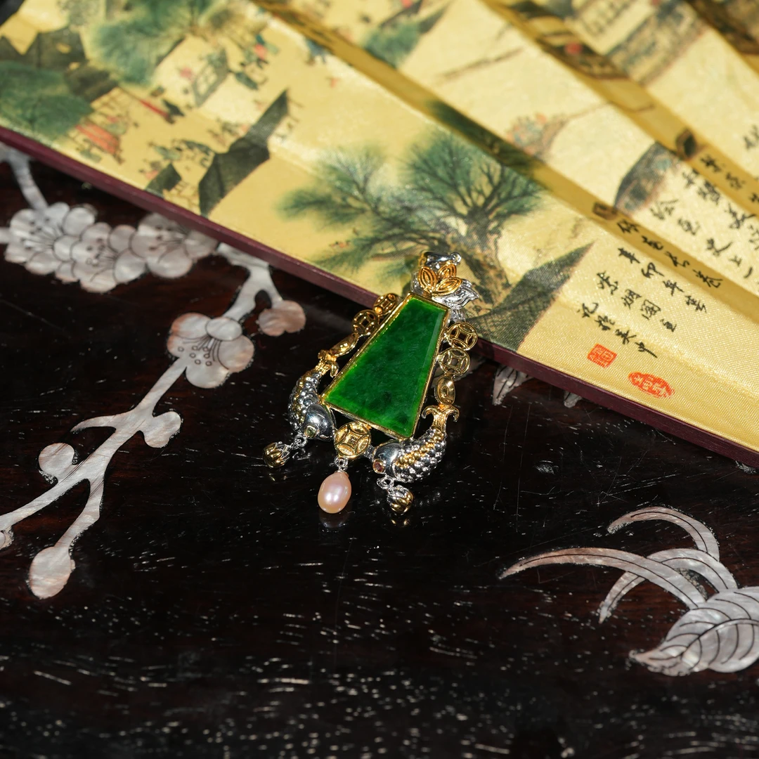 1.12香港王老板-翡翠镶嵌吊坠o122