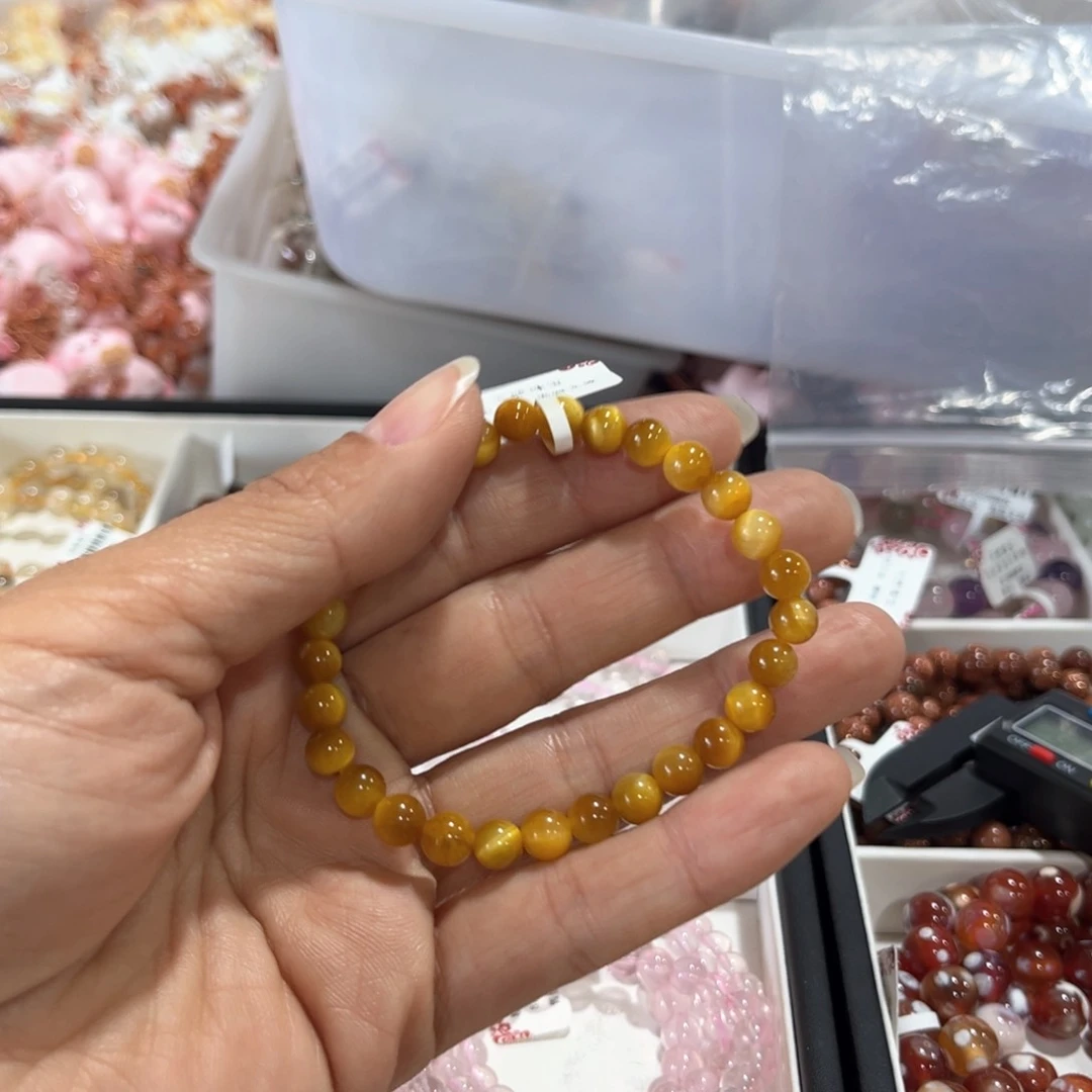 水晶手链未镶嵌金虎眼手串