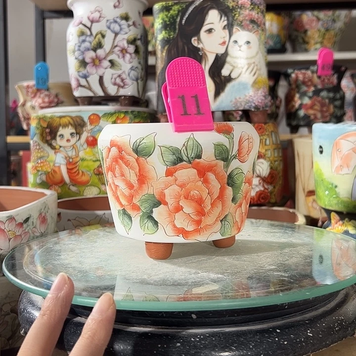 景德镇手绘花盆满38包邮