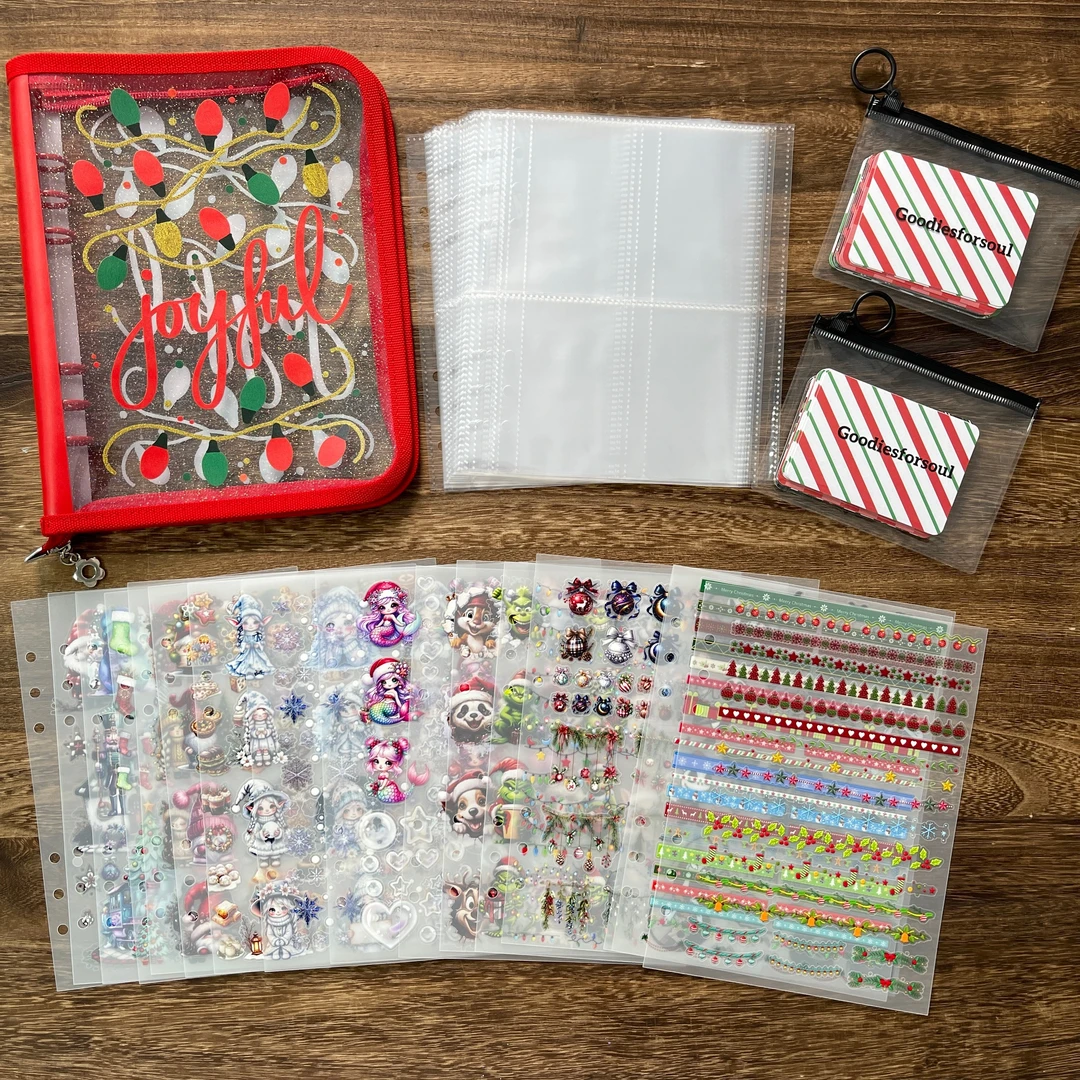 圣诞节套装 浮雕贴纸圣诞ATC卡