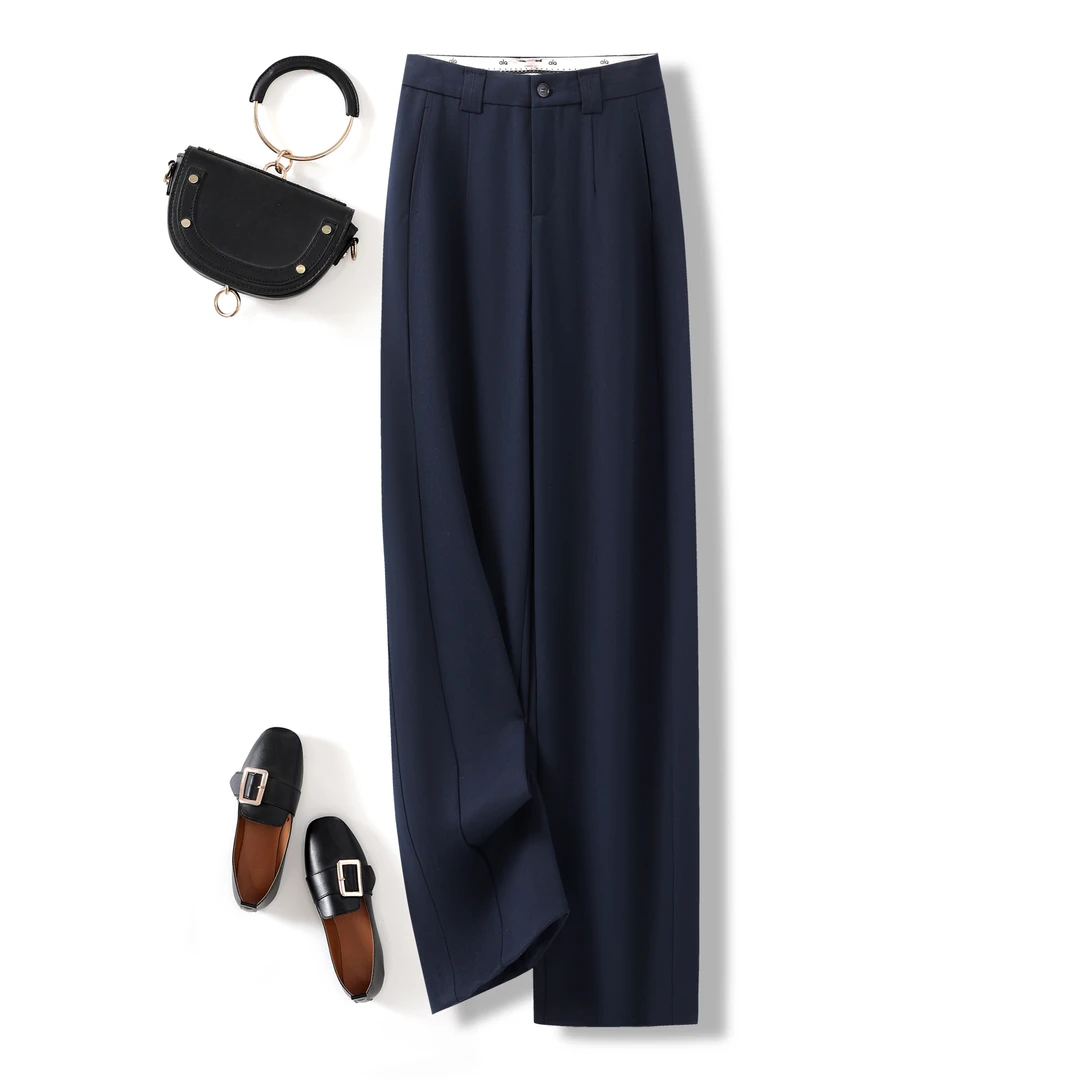 绵羊毛莱赛尔《职场精英》柔软秋冬西装裤显瘦裤子极简风休闲裤时尚