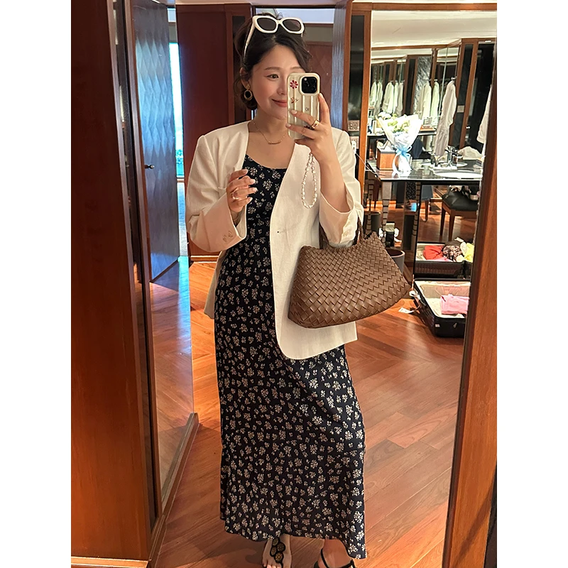 【DIS 定制】【花翎风情】春季气质显瘦收腰碎花吊带裙Z524Q07877
