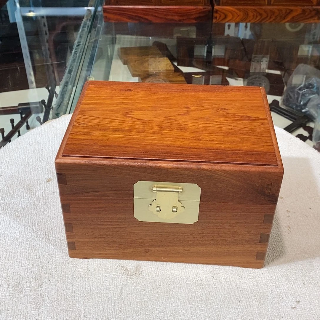 大果紫檀（缅甸花梨）独板首饰盒20/15/13