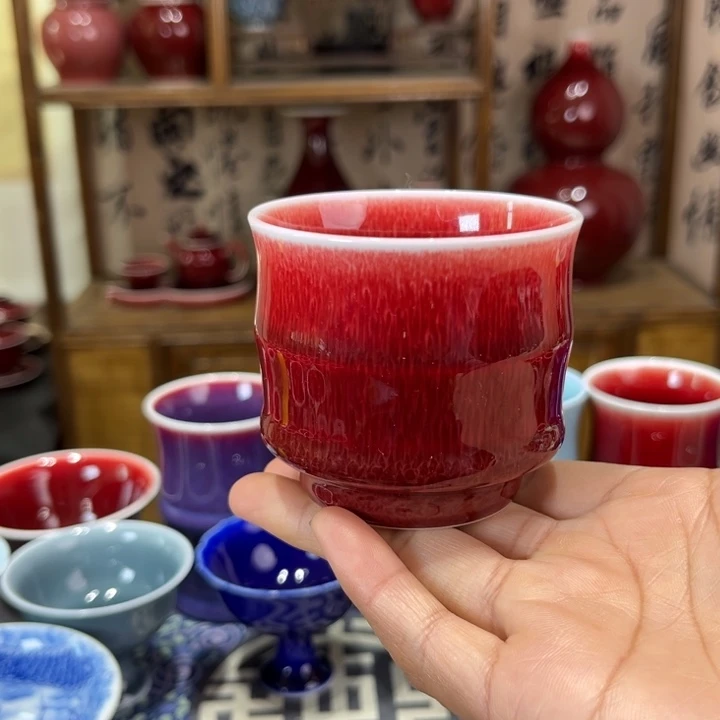 景德镇陶瓷浅行窑竹节杯特价