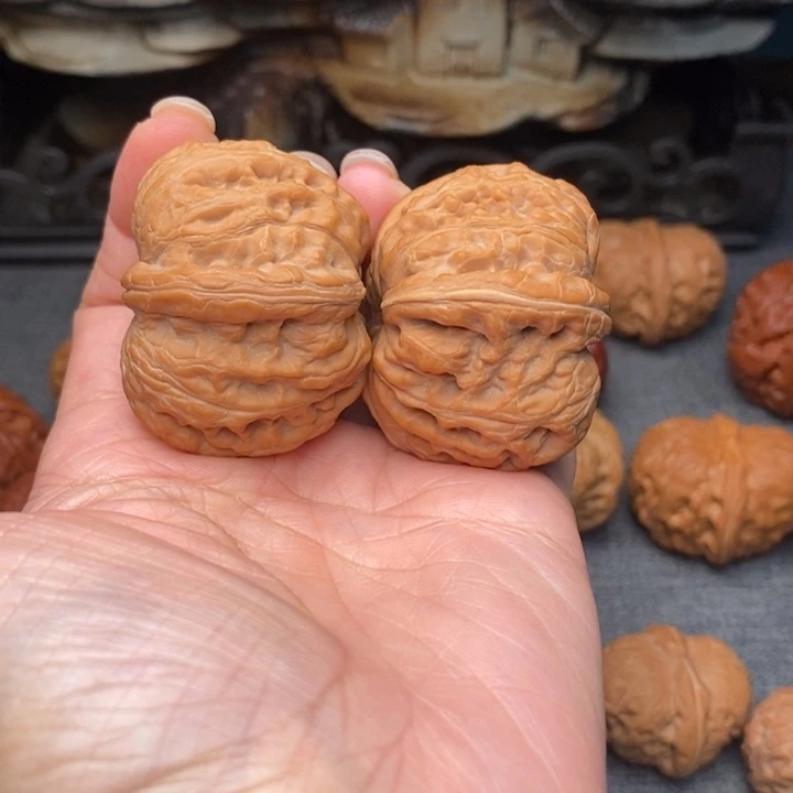 争***光文玩核桃把件元宝