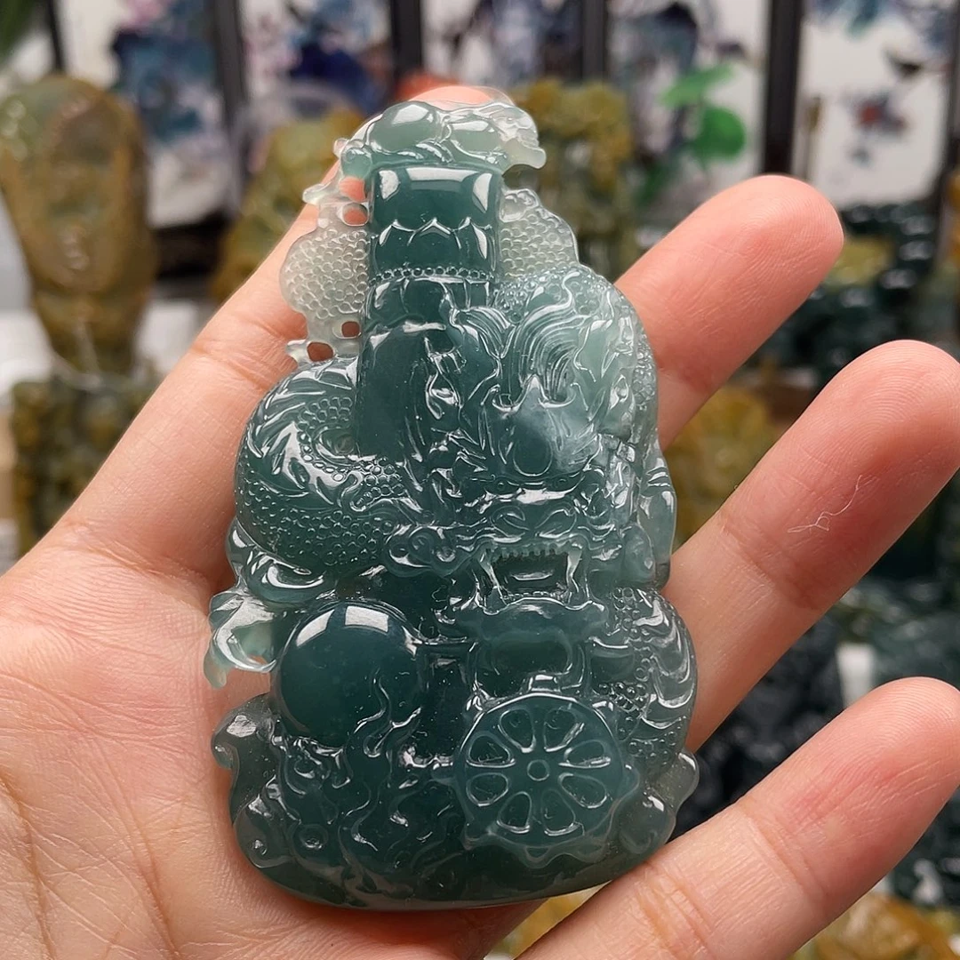 颈饰未镶嵌翡翠天然翡翠a货龙