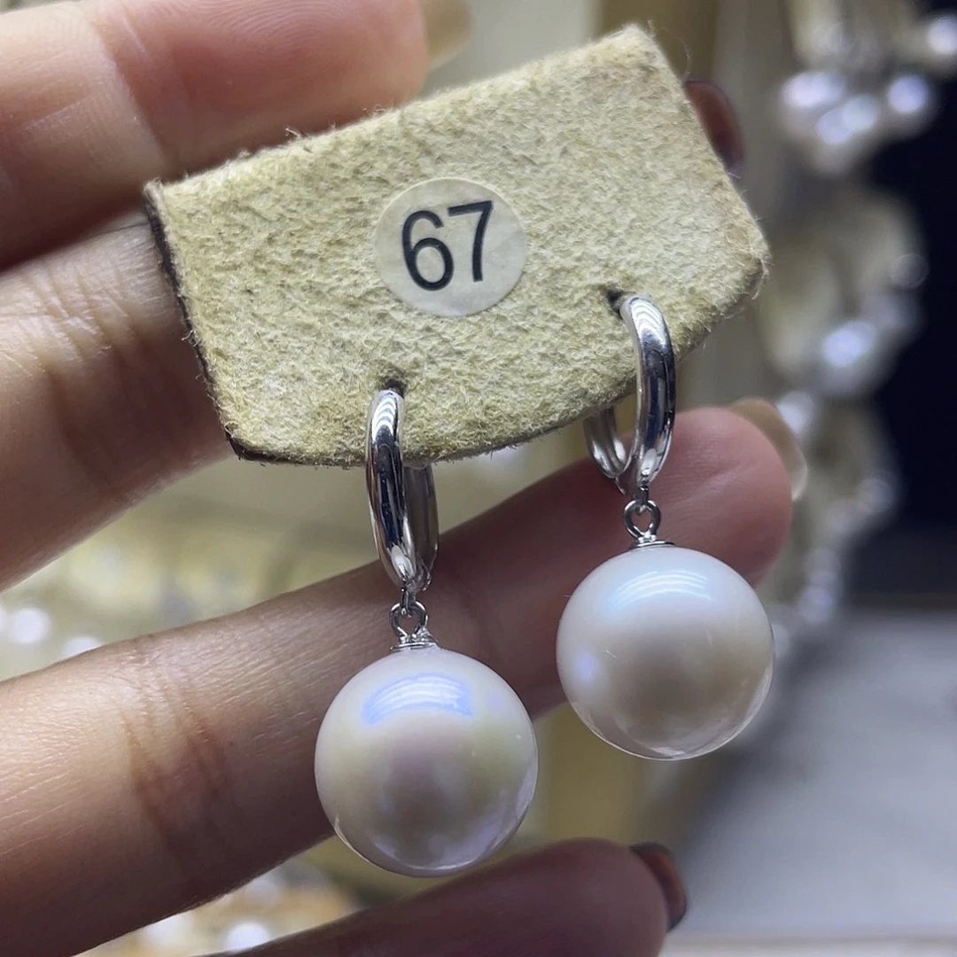 淡水珍珠耳饰银S925镶嵌