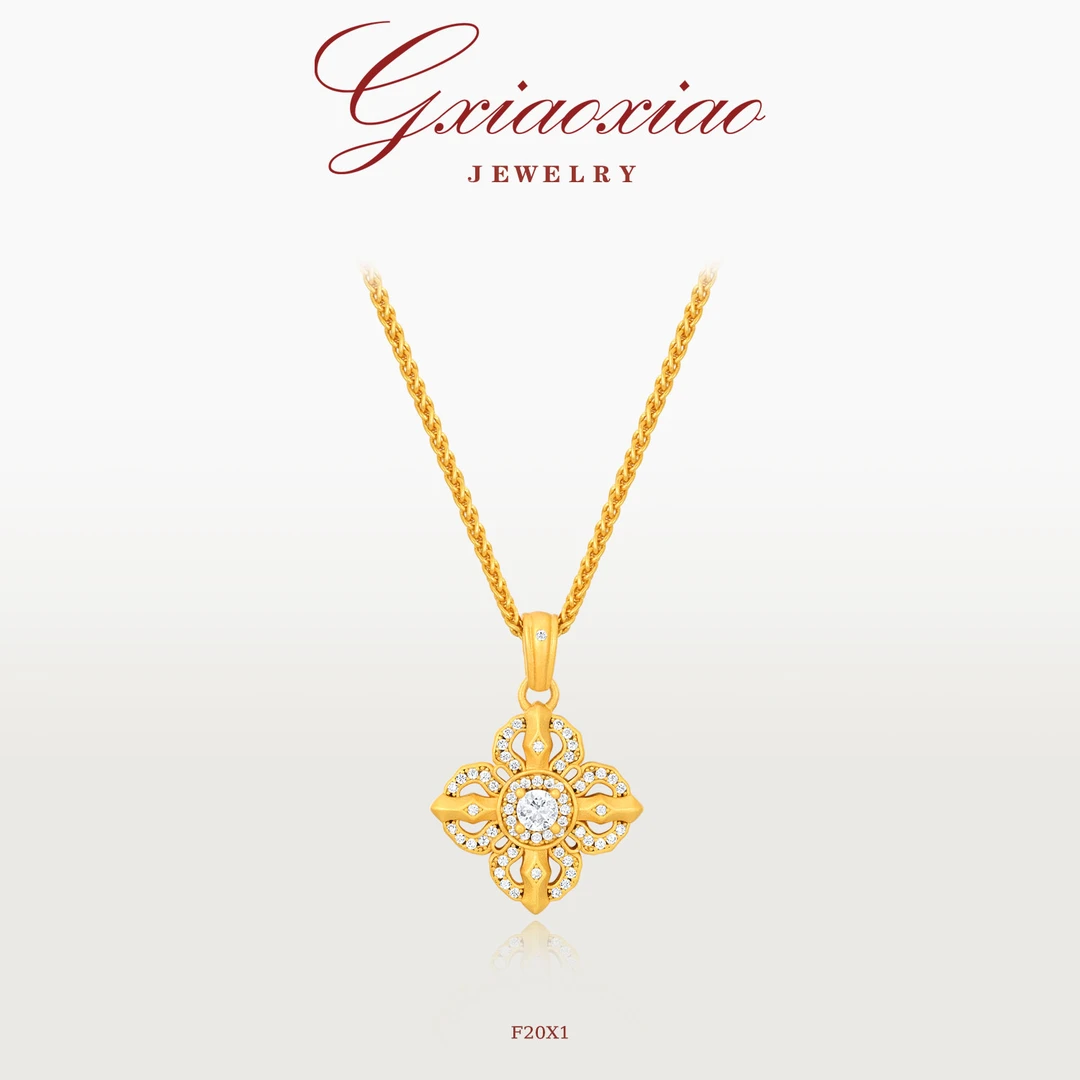 G XIAOXIAO 镀K金 【金刚杵】复古气质时尚高级感项链 F20X1