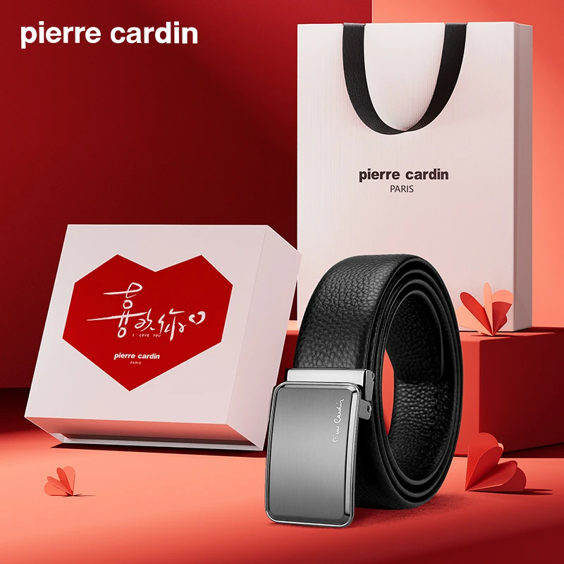 皮尔卡丹2025新款真牛皮皮带男士商务通勤头层牛皮百搭裤腰带男款