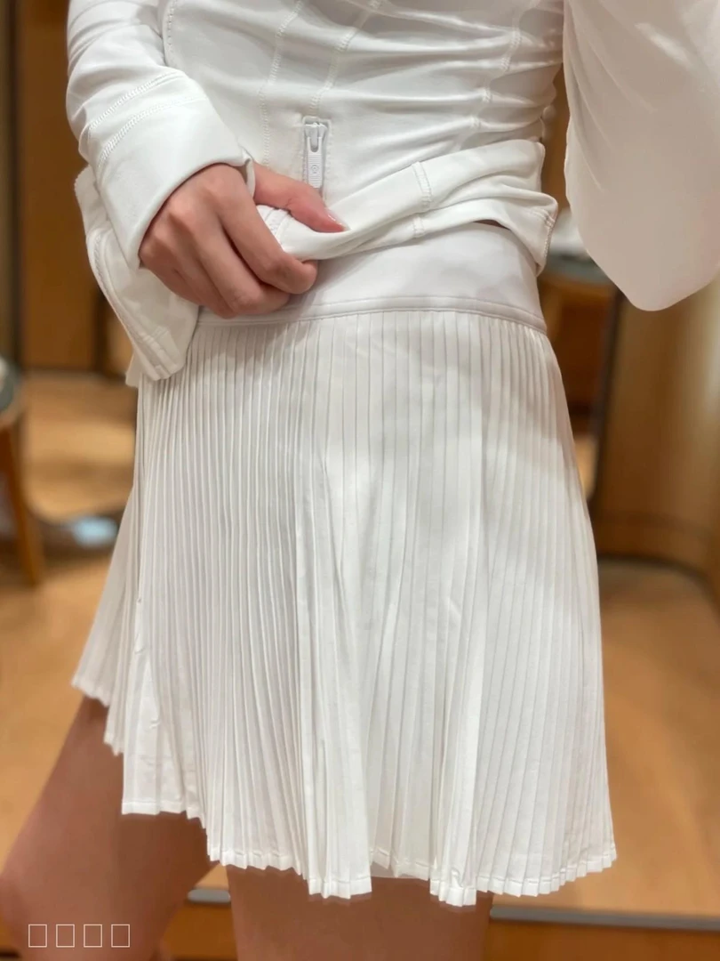 LULU原标女士运动网球短裙同款速干高腰风琴裙防走光夏网球短裙