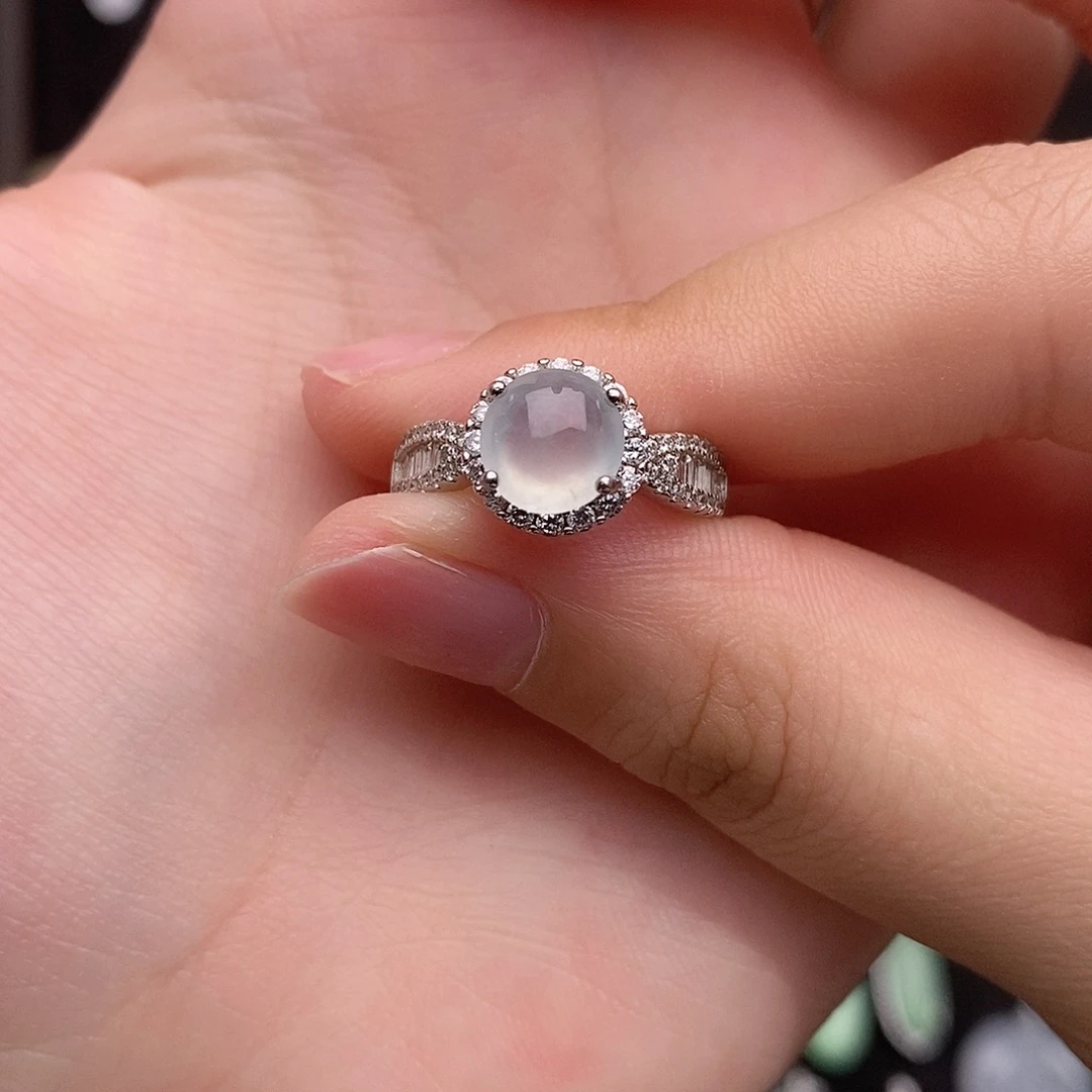 翡翠银S925镶嵌戒指