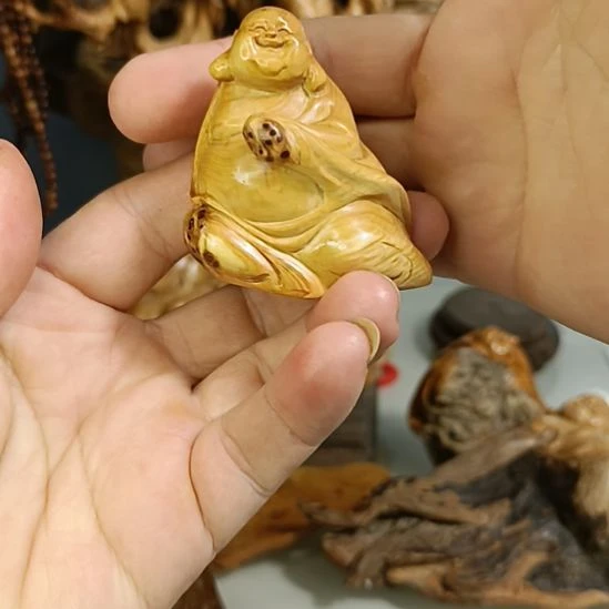 柏木（崖柏）太行崖柏笑佛手把件