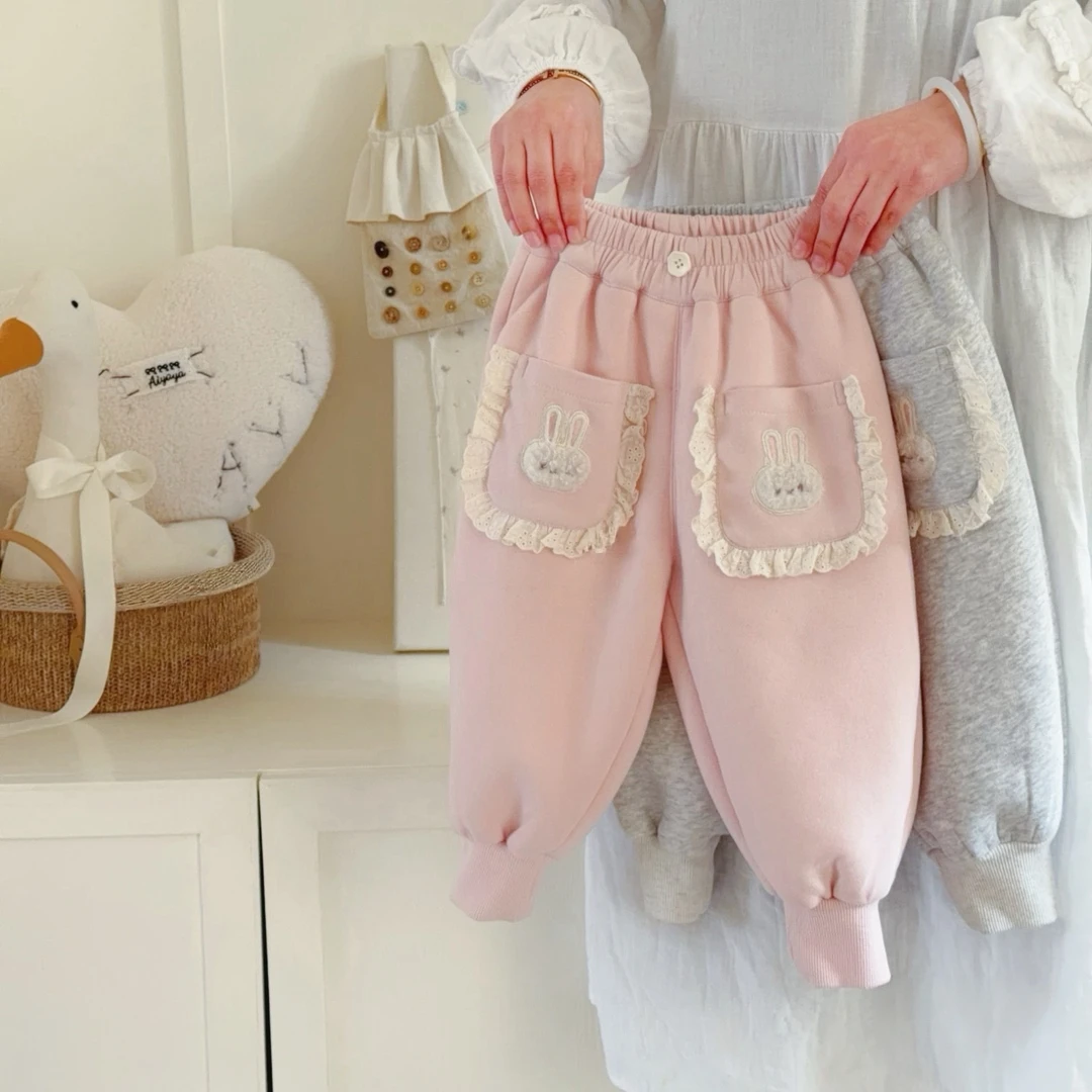 【实体高货品牌】ydd&kids 607女童羊驼绒休闲裤韩版厚绒卫裤运动裤