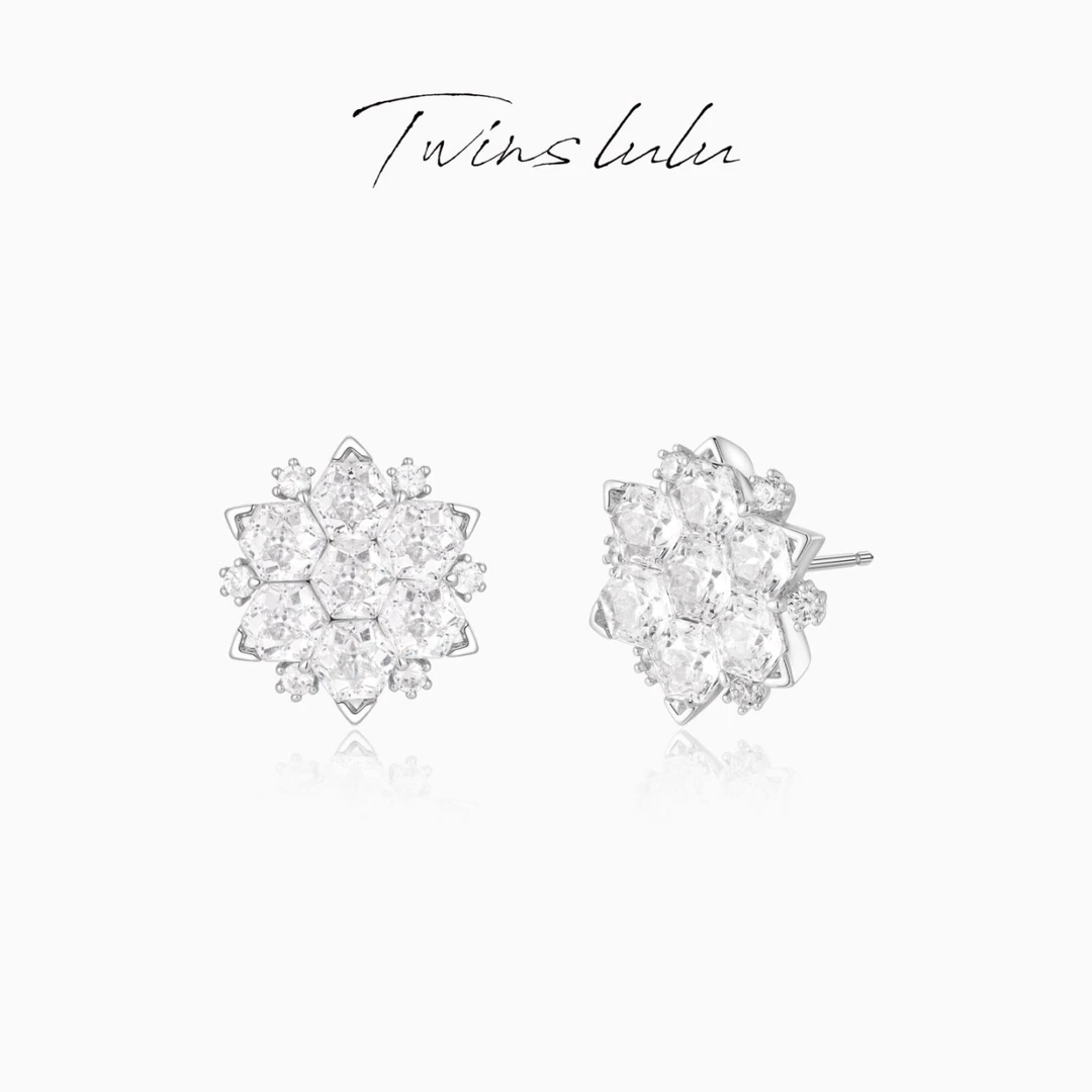 TWINS LULU【冰花】年货节饰品小众高级感轻奢风几何耳环TSL3250