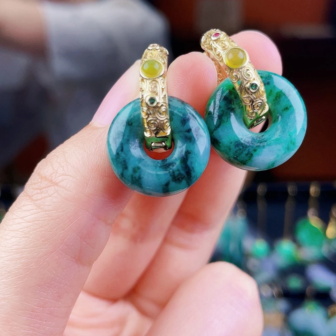 翡翠未镶嵌耳饰饰品