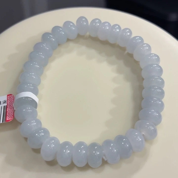 未镶嵌手链翡翠冰胶蓝底鼓珠卡8.9
