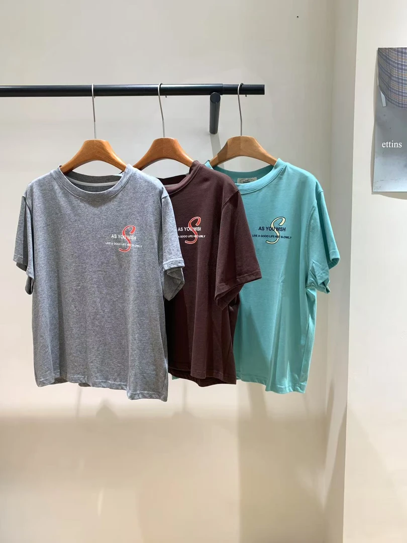 【十三行上新】 韩版印花简单韩系三色T恤上衣#PXZ31076-1