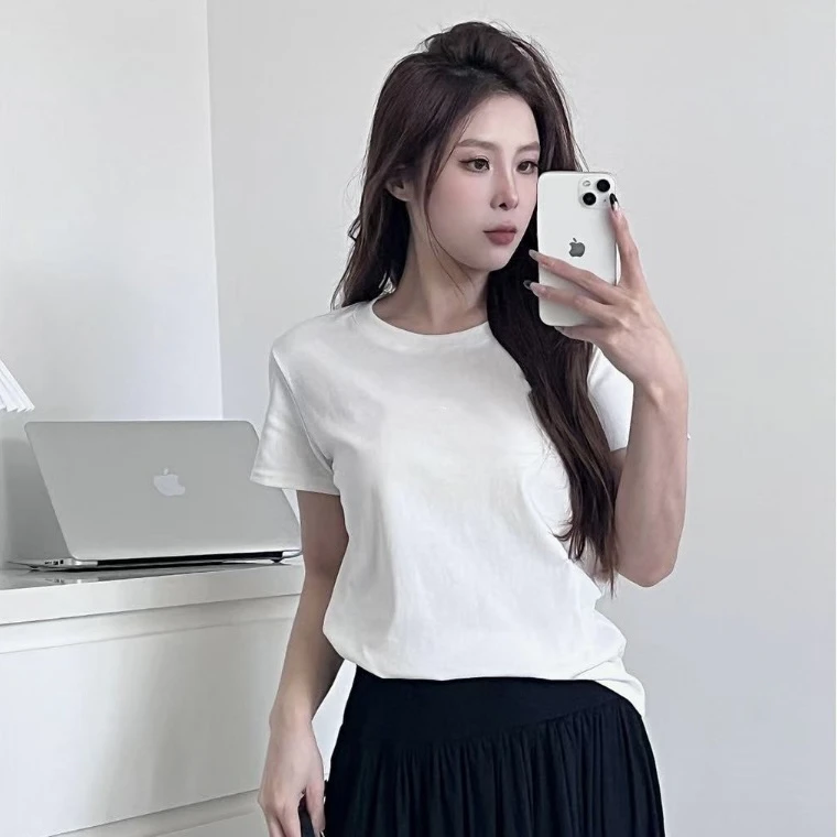 新疆包邮【991】简约纯色短袖-长57