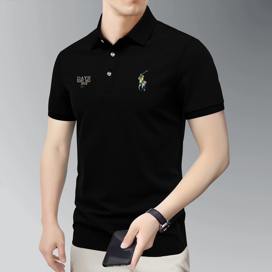 夏季男士POLO衫新款翻领半袖体恤薄款中青年大码POLO衫