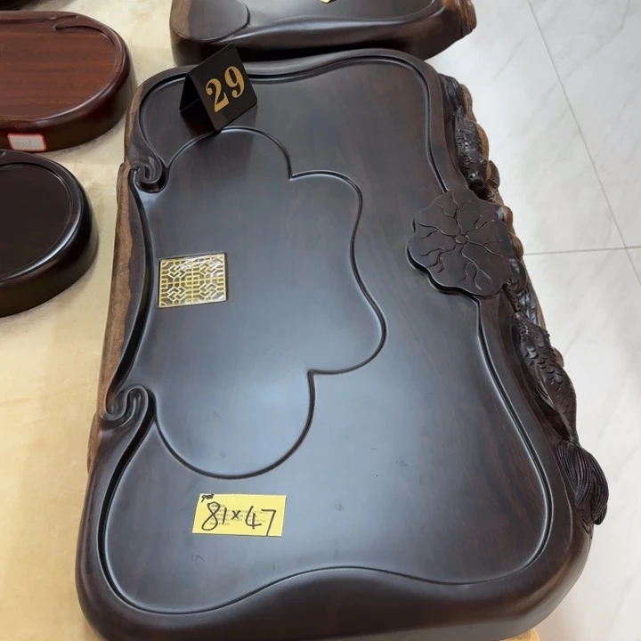 遇*:黑檀实木茶盘实物