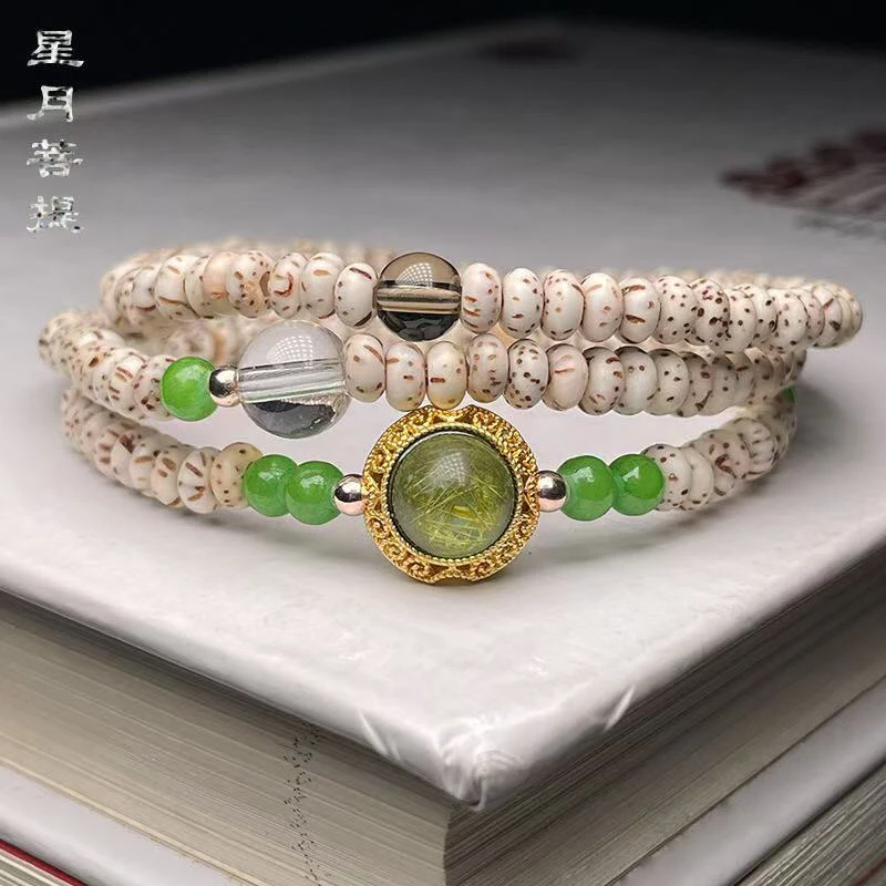 海南星月菩提小米珠DIY长款念珠脖挂民族风项链手链女