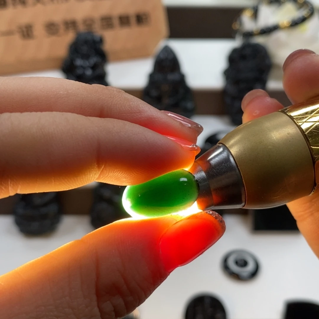 定制翡翠未镶嵌蛋面天然a货墨翠