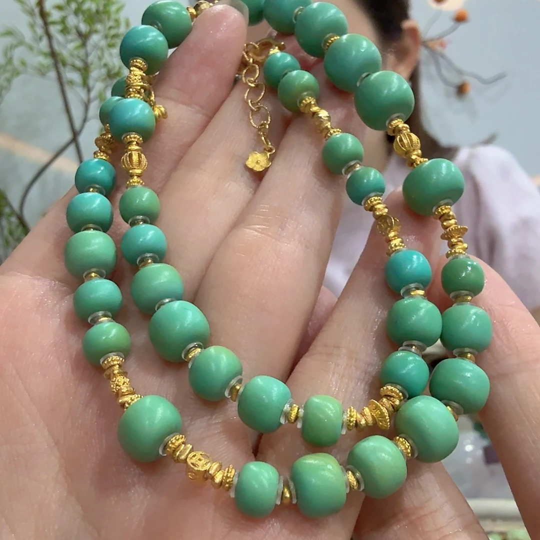 绿松石18K金镶嵌珠宝奇石