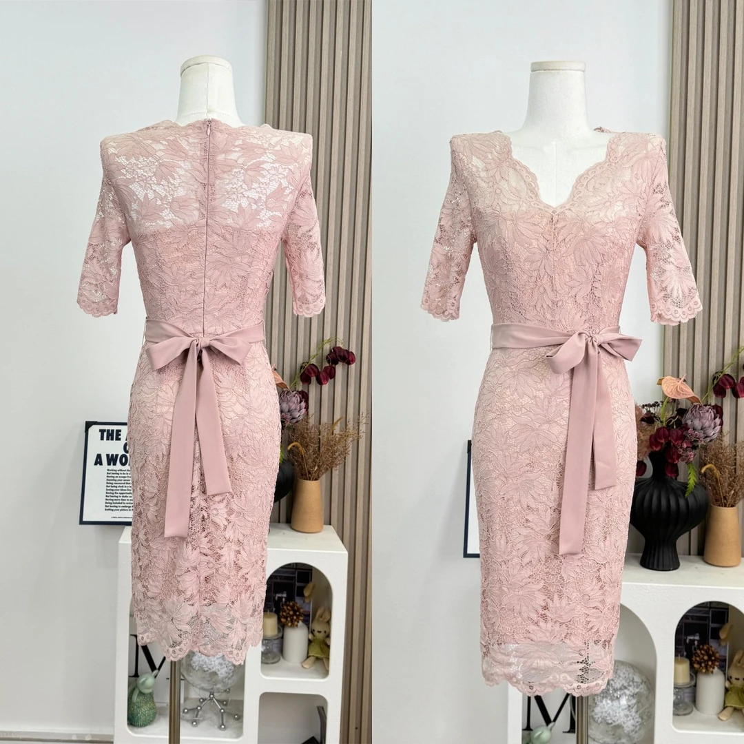 法式气质优雅柔软身段很娇很温柔收腰显瘦定染蕾丝连衣裙女