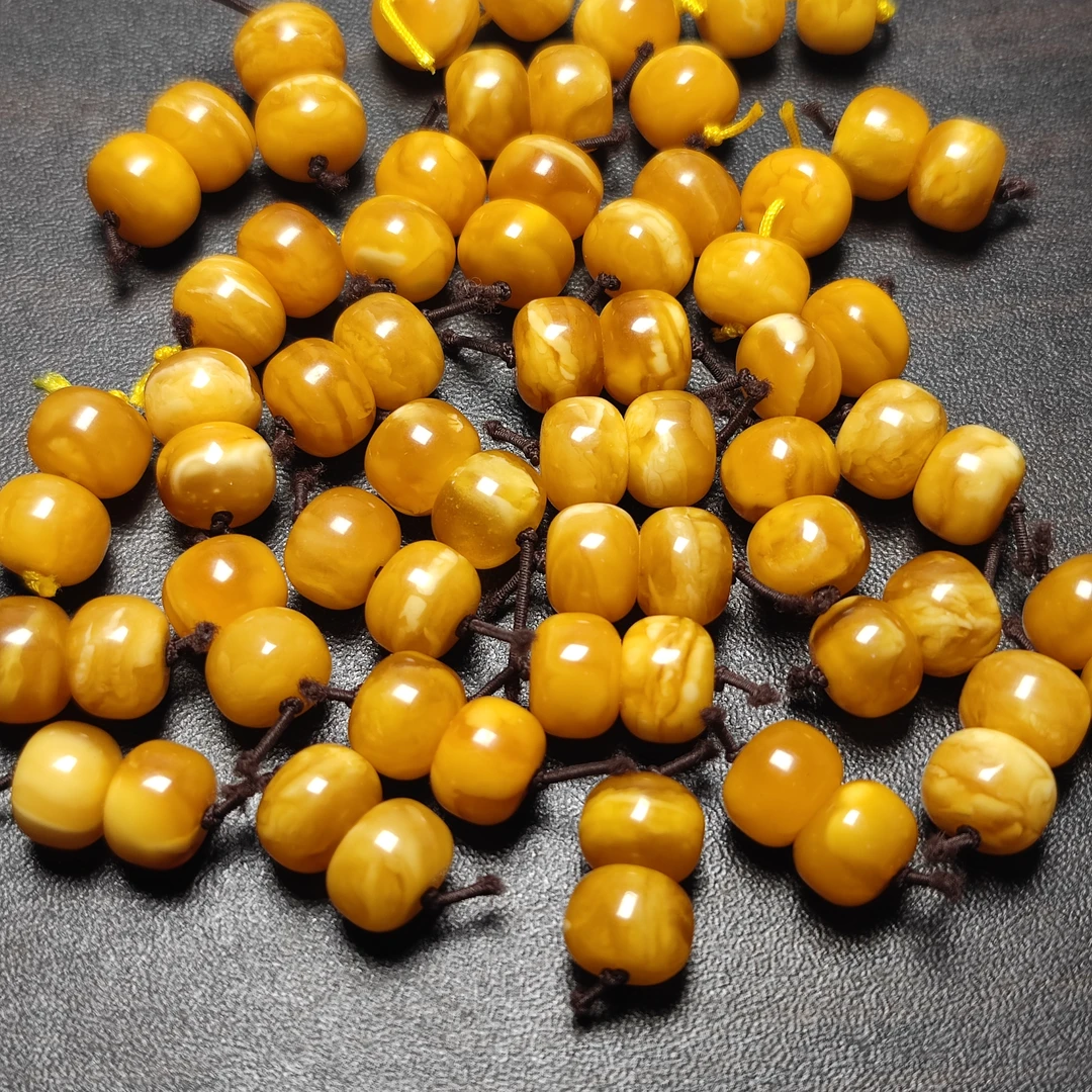 天然原矿天然蜜蜡白花蜜老型珠桶珠隔珠配珠散珠diy