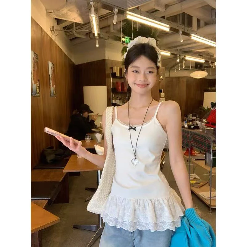 71085 韩系简约百搭蕾丝背心