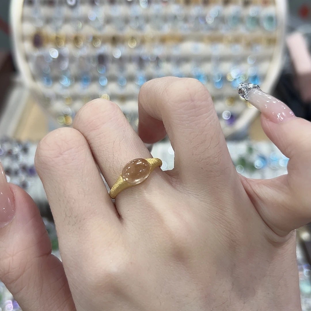 小***晶黄晶戒指银S925镶嵌