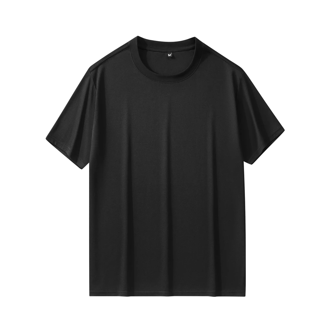 [十方]60支210克兰精莫代尔丝光超长绒棉混纺纯色男款短袖T恤夏季
