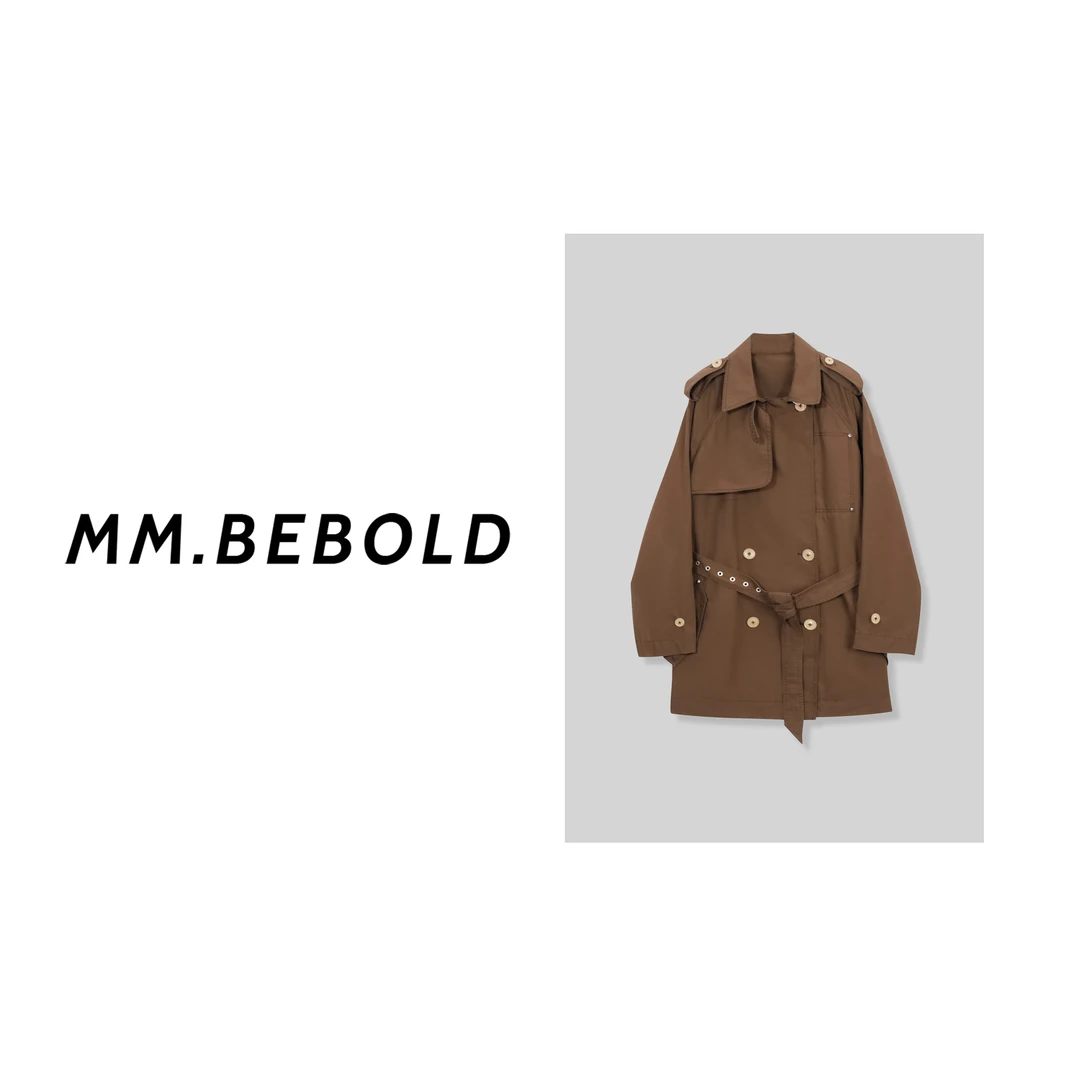 【妙姐精选】松杉 英伦风宽松高级感街头风衣外套MQJ2569