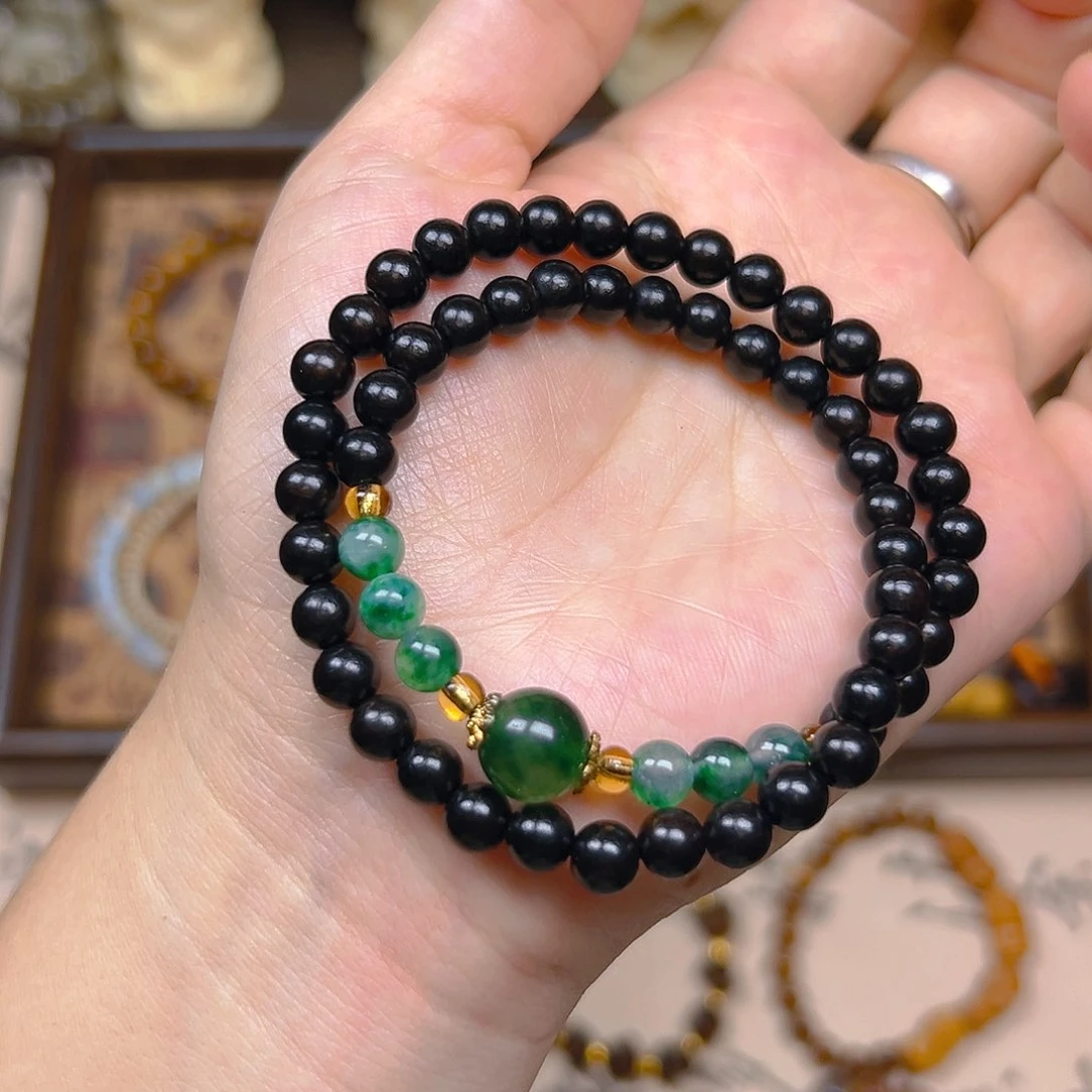 未镶嵌菩提手串手链黑檀