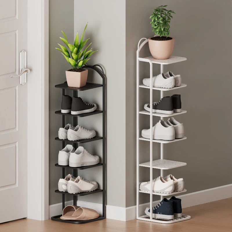 现代简约宿舍家用省空间多层防尘收纳鞋柜简易进门入户铁艺鞋架子