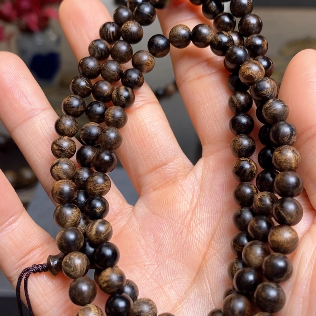 沉香手串越南芽庄白棋楠瘤疤06×108